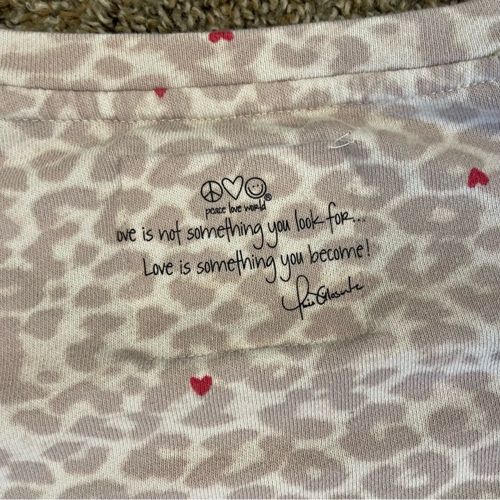 Peace Love World French Terry Pullover Sweatshirt Leopard Women’s Size 1X - Picture 5 of 8